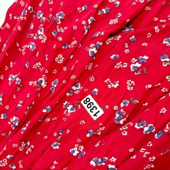 Express Dress Womens XL Red Floral skater Keyhole dainty Mini flowy sleeveless - Picture 9 of 11